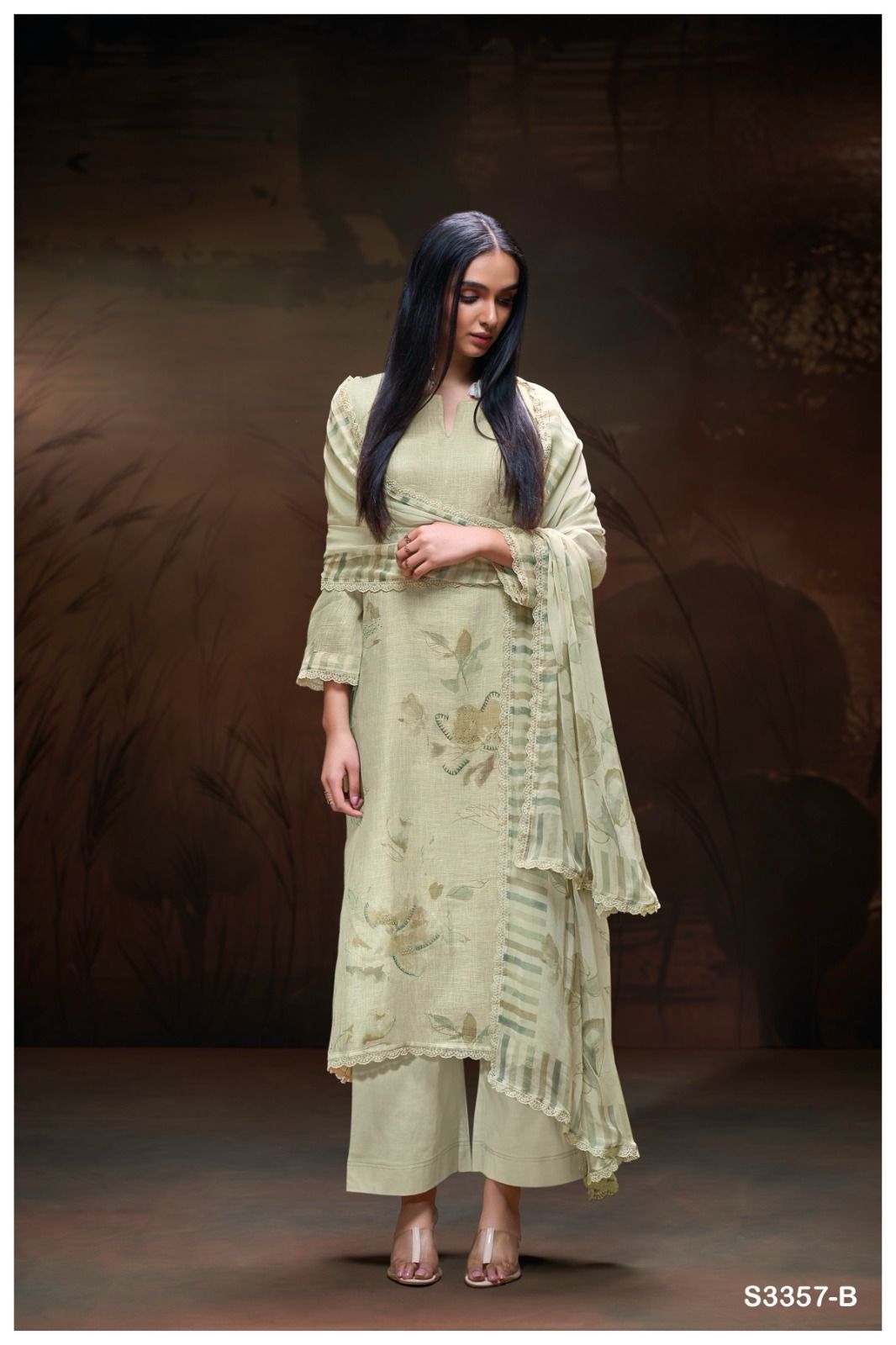 Ganga Micki Linen Printed Embroidered Salwar Suit Collection